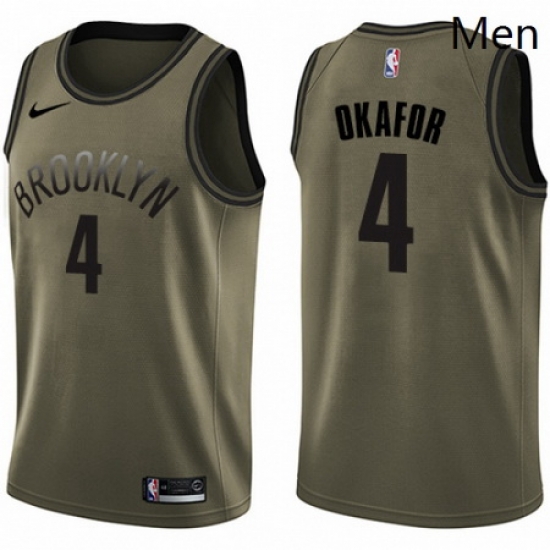 Mens Nike Brooklyn Nets 4 Jahlil Okafor Swingman Green Salute to Service NBA Jersey Mens Nike Brooklyn Nets 4 Jahlil Okafor Swingman Green Salute to Service NBA Jersey