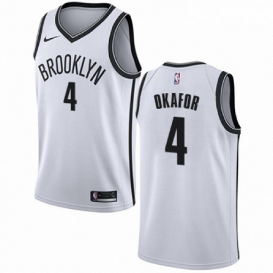 Mens Nike Brooklyn Nets 4 Jahlil Okafor Swingman White NBA Jersey Association Edition Mens Nike Brooklyn Nets 4 Jahlil Okafor Swingman White NBA Jersey Association Edition