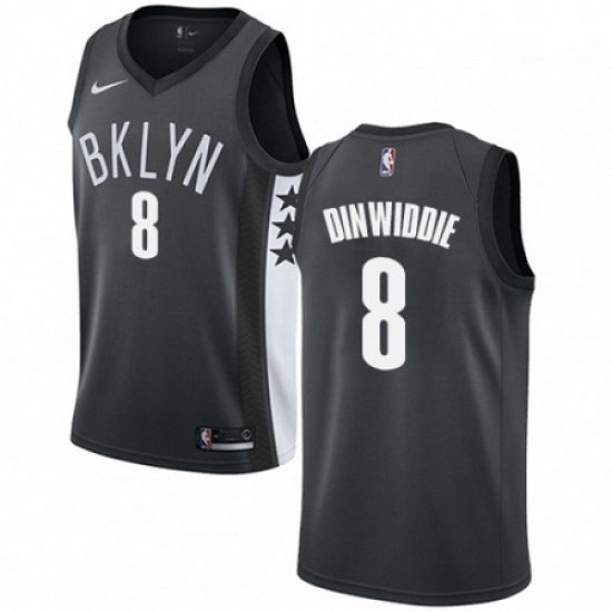 Mens Nike Brooklyn Nets 8 Spencer Dinwiddie Swingman Gray NBA Jersey Statement Edition Mens Nike Brooklyn Nets 8 Spencer Dinwiddie Swingman Gray NBA Jersey Statement Edition