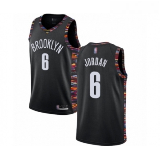 Womens Brooklyn Nets 6 DeAndre Jordan Swingman Black Basketball Jersey 2018 19 City Edition Womens Brooklyn Nets 6 DeAndre Jordan Swingman Black Basketball Jersey 2018 19 City Edition