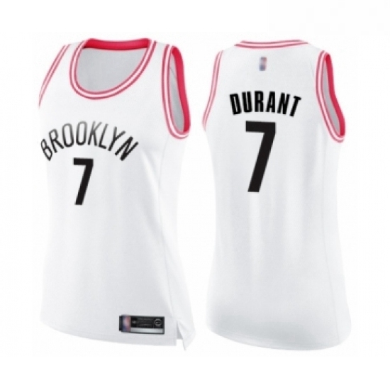 Womens Brooklyn Nets 7 Kevin Durant Swingman White Pink Fashion Basketball Jersey Womens Brooklyn Nets 7 Kevin Durant Swingman White Pink Fashion Basketball Jersey