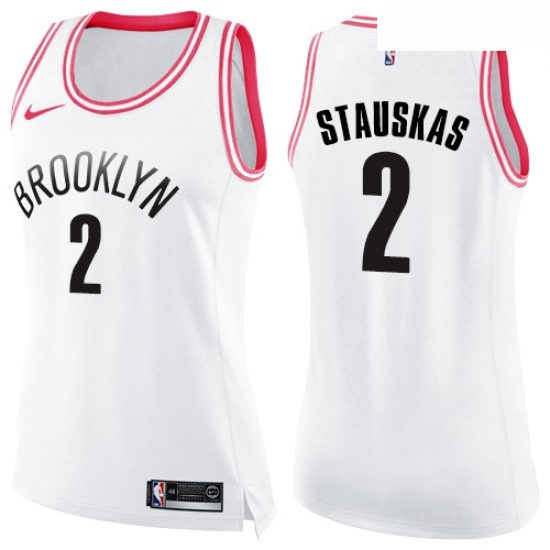 Womens Nike Brooklyn Nets 2 Nik Stauskas Swingman WhitePink Fashion NBA Jersey Womens Nike Brooklyn Nets 2 Nik Stauskas Swingman WhitePink Fashion NBA Jersey