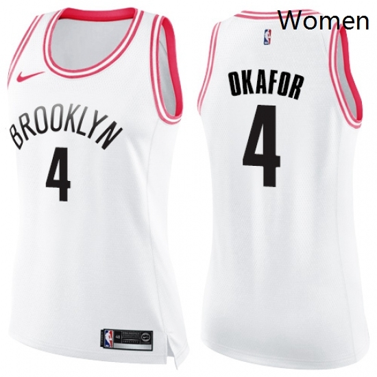 Womens Nike Brooklyn Nets 4 Jahlil Okafor Swingman WhitePink Fashion NBA Jersey Womens Nike Brooklyn Nets 4 Jahlil Okafor Swingman WhitePink Fashion NBA Jersey