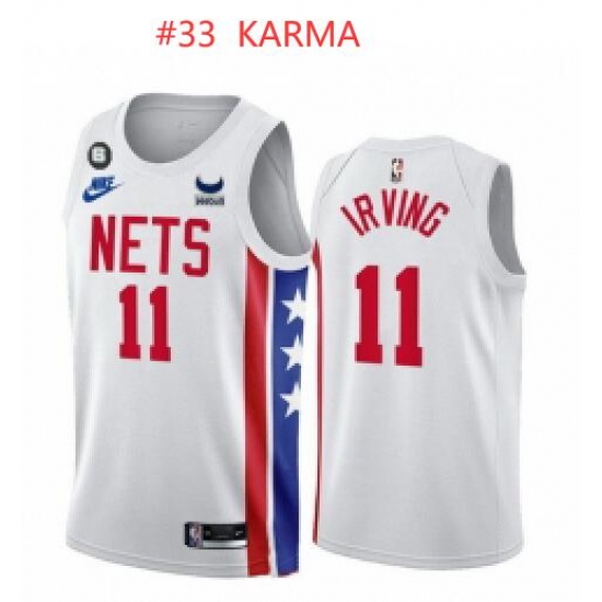 Toddler Brooklyn Nets #33 Karma Customized White Red Jersey Toddler Brooklyn Nets #33 Karma Customized White Red Jersey