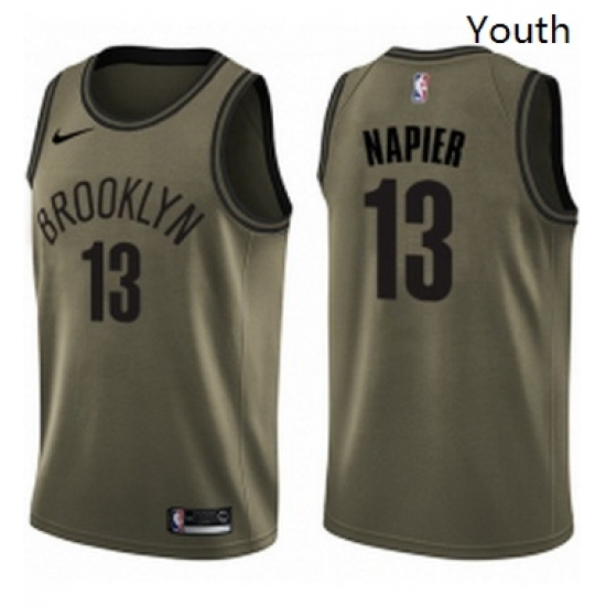Youth Nike Brooklyn Nets 13 Shabazz Napier Swingman Green Salute to Service NBA Jersey Youth Nike Brooklyn Nets 13 Shabazz Napier Swingman Green Salute to Service NBA Jersey