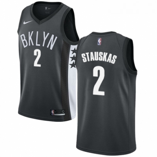 Youth Nike Brooklyn Nets 2 Nik Stauskas Authentic Gray NBA Jersey Statement Edition Youth Nike Brooklyn Nets 2 Nik Stauskas Authentic Gray NBA Jersey Statement Edition