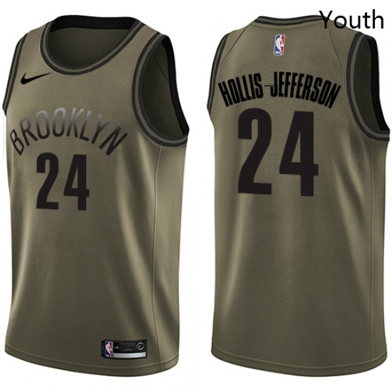 Youth Nike Brooklyn Nets 24 Rondae Hollis Jefferson Swingman Green Salute to Service NBA Jersey Youth Nike Brooklyn Nets 24 Rondae Hollis Jefferson Swingman Green Salute to Service NBA Jersey