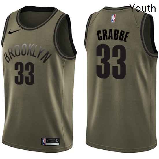 Youth Nike Brooklyn Nets 33 Allen Crabbe Swingman Green Salute to Service NBA Jersey Youth Nike Brooklyn Nets 33 Allen Crabbe Swingman Green Salute to Service NBA Jersey