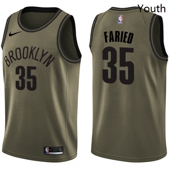 Youth Nike Brooklyn Nets 35 Kenneth Faried Swingman Green Salute to Service NBA Jersey Youth Nike Brooklyn Nets 35 Kenneth Faried Swingman Green Salute to Service NBA Jersey