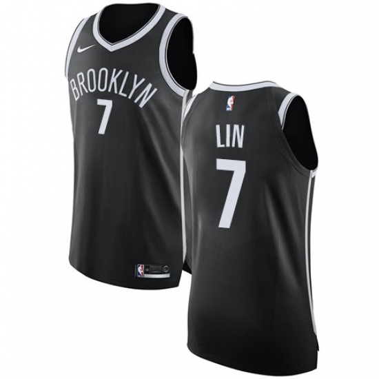 Youth Nike Brooklyn Nets 7 Jeremy Lin Authentic Black Road NBA Jersey Icon Edition Youth Nike Brooklyn Nets 7 Jeremy Lin Authentic Black Road NBA Jersey Icon Edition