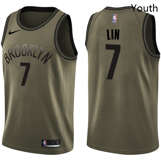 Youth Nike Brooklyn Nets 7 Jeremy Lin Swingman Green Salute to Service NBA Jersey Youth Nike Brooklyn Nets 7 Jeremy Lin Swingman Green Salute to Service NBA Jersey