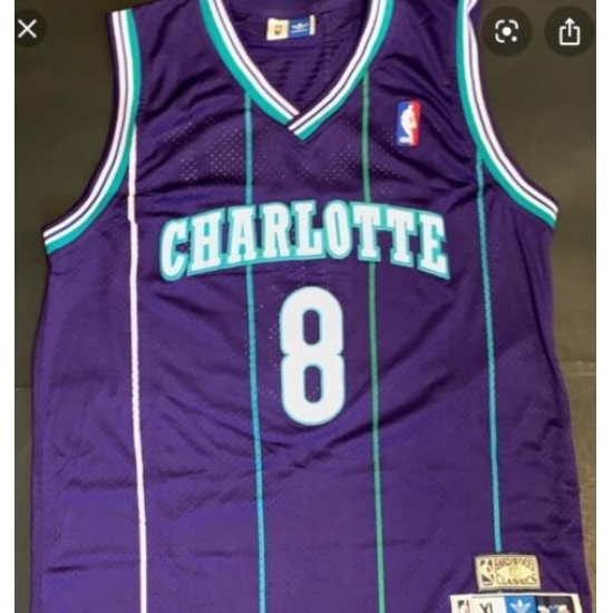 Charlotte 8 Kobe Bryant Purple Throwback Jersey Charlotte 8 Kobe Bryant Purple Throwback Jersey