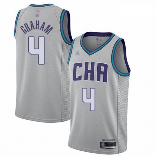 Hornets 4 Devonte Graham Gray Basketball Jordan Swingman City Edition 2019 20 Jersey Hornets 4 Devonte Graham Gray Basketball Jordan Swingman City Edition 2019 20 Jersey