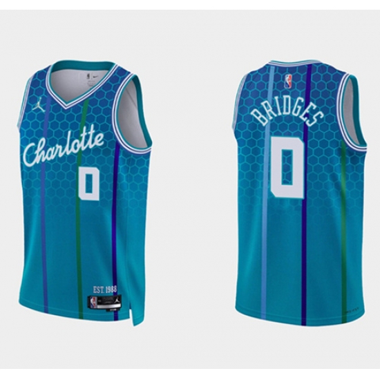 Men Charlotte Hornets 0 Miles Bridges 2021 22 Blue 75th Anniversary City Edition Stitched Basketball Jersey Men Charlotte Hornets 0 Miles Bridges 2021 22 Blue 75th Anniversary City Edition Stitched Basketball Jersey