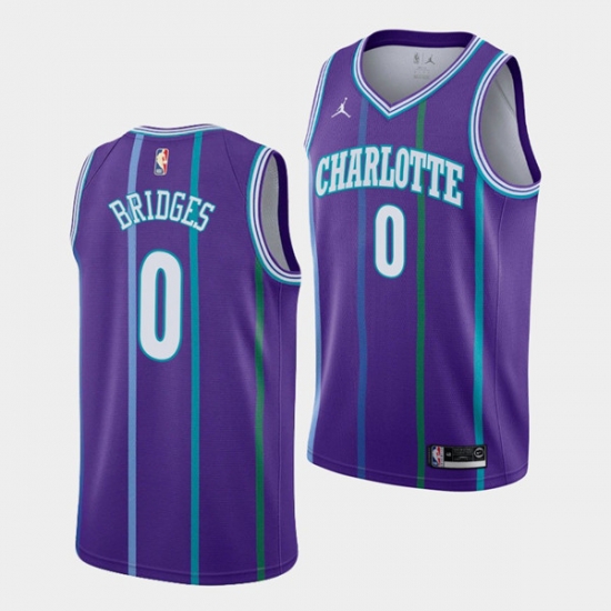 Men Charlotte Hornets 0 Miles Bridges Purple Stitched Basketball Jerseys Men Charlotte Hornets 0 Miles Bridges Purple Stitched Basketball Jerseys