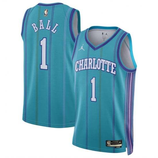 Men Charlotte Hornets 1 LaMelo Ball Teal 2023 24 Classic Edition Stitched Basketball Jersey Men Charlotte Hornets 1 LaMelo Ball Teal 2023 24 Classic Edition Stitched Basketball Jersey