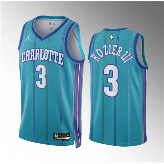 Men Charlotte Hornets 3 Terry Rozier Teal 2023 24 Classic Edition Stitched Basketball Jersey Men Charlotte Hornets 3 Terry Rozier Teal 2023 24 Classic Edition Stitched Basketball Jersey