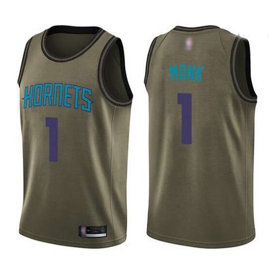 Men Green Malik Monk Men's Jersey 1 Swingman Charlotte Hornets Basketball Salute To Service Men Green Malik Monk Men's Jersey 1 Swingman Charlotte Hornets Basketball Salute To Service