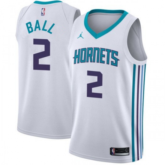 Men Nike Charlotte Hornets 2 LaMelo Ball White NBA Jordan Swingman Association Edition Jersey Men Nike Charlotte Hornets 2 LaMelo Ball White NBA Jordan Swingman Association Edition Jersey
