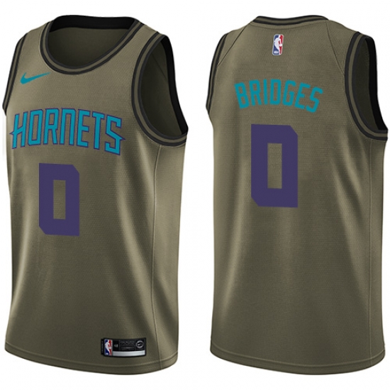 Nike Hornets #0 Miles Bridges Green NBA Swingman Salute to Service Jersey Nike Hornets #0 Miles Bridges Green NBA Swingman Salute to Service Jersey