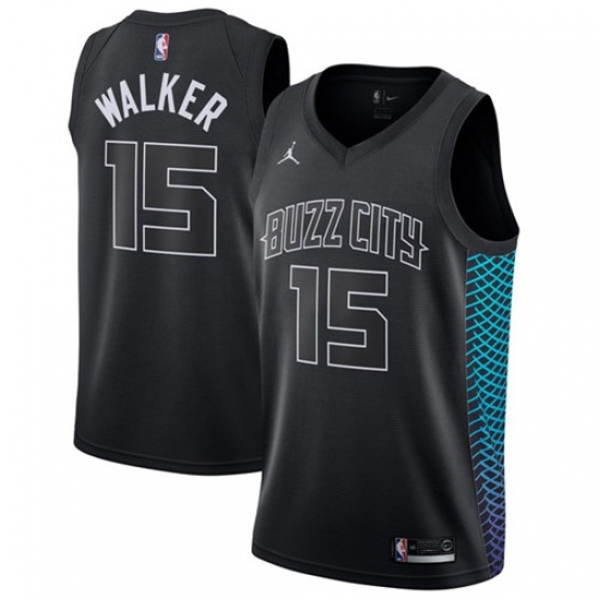 Nike Hornets #15 Kemba Walker Black NBA Jordan Swingman City Edition Jersey Nike Hornets #15 Kemba Walker Black NBA Jordan Swingman City Edition Jersey