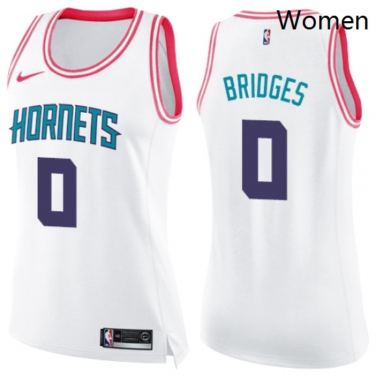 Womens Nike Charlotte Hornets 0 Miles Bridges Swingman White Pink Fashion NBA Jersey Womens Nike Charlotte Hornets 0 Miles Bridges Swingman White Pink Fashion NBA Jersey