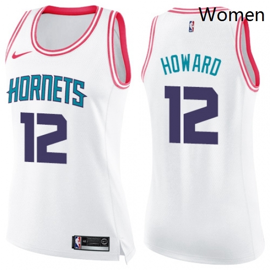 Womens Nike Charlotte Hornets 12 Dwight Howard Swingman WhitePink Fashion NBA Jersey Womens Nike Charlotte Hornets 12 Dwight Howard Swingman WhitePink Fashion NBA Jersey