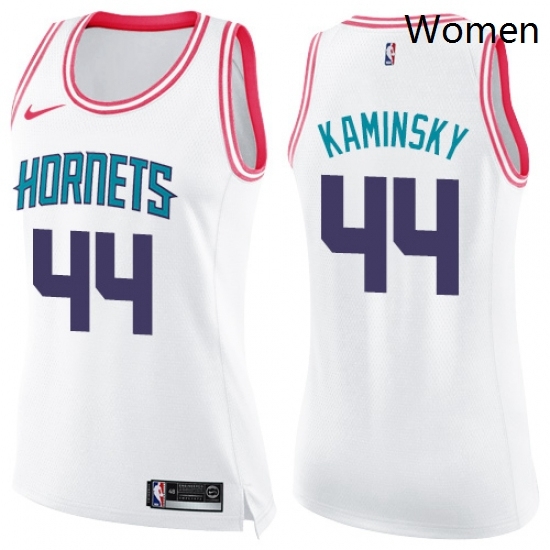 Womens Nike Charlotte Hornets 44 Frank Kaminsky Swingman WhitePink Fashion NBA Jersey Womens Nike Charlotte Hornets 44 Frank Kaminsky Swingman WhitePink Fashion NBA Jersey