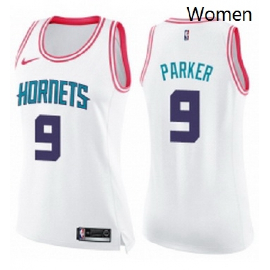 Womens Nike Charlotte Hornets 9 Tony Parker Swingman White Pink Fashion NBA Jersey Womens Nike Charlotte Hornets 9 Tony Parker Swingman White Pink Fashion NBA Jersey