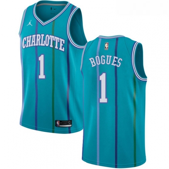 Womens Nike Jordan Charlotte Hornets 1 Muggsy Bogues Authentic Aqua Hardwood Classics NBA Jersey Womens Nike Jordan Charlotte Hornets 1 Muggsy Bogues Authentic Aqua Hardwood Classics NBA Jersey
