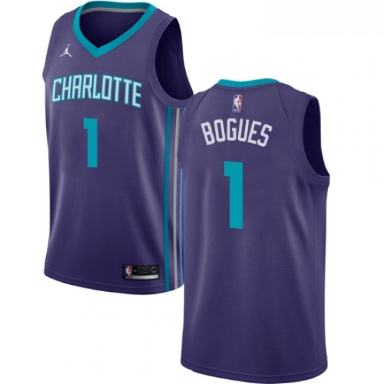 Womens Nike Jordan Charlotte Hornets 1 Muggsy Bogues Authentic Purple NBA Jersey Statement Edition Womens Nike Jordan Charlotte Hornets 1 Muggsy Bogues Authentic Purple NBA Jersey Statement Edition