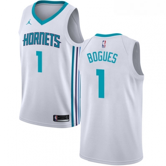 Womens Nike Jordan Charlotte Hornets 1 Muggsy Bogues Authentic White NBA Jersey Association Edition Womens Nike Jordan Charlotte Hornets 1 Muggsy Bogues Authentic White NBA Jersey Association Edition