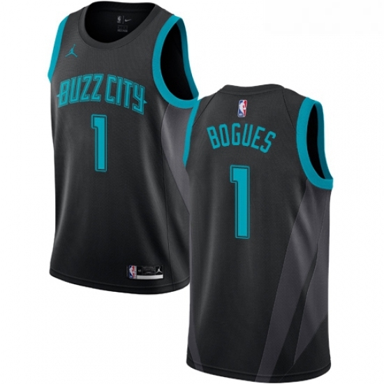 Womens Nike Jordan Charlotte Hornets 1 Muggsy Bogues Swingman Black NBA Jersey 2018 19 City Edition Womens Nike Jordan Charlotte Hornets 1 Muggsy Bogues Swingman Black NBA Jersey 2018 19 City Edition