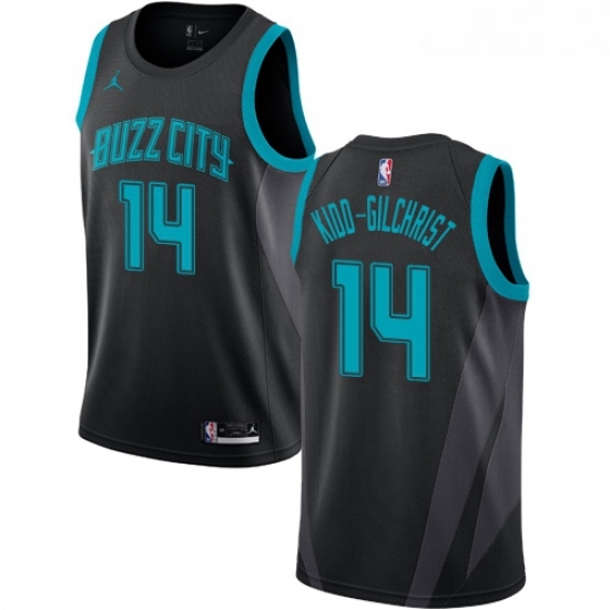Womens Nike Jordan Charlotte Hornets 14 Michael Kidd Gilchrist Swingman Black NBA Jersey 2018 19 City Edition Womens Nike Jordan Charlotte Hornets 14 Michael Kidd Gilchrist Swingman Black NBA Jersey 2018 19 City Edition