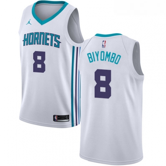 Womens Nike Jordan Charlotte Hornets 8 Bismack Biyombo Swingman White NBA Jersey Association Womens Nike Jordan Charlotte Hornets 8 Bismack Biyombo Swingman White NBA Jersey Association