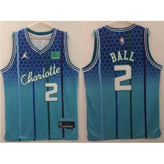 Youth Nike Charlotte Hornets LaMelo Ball #2 75th Anniversary NBA Stitched Jersey Youth Nike Charlotte Hornets LaMelo Ball #2 75th Anniversary NBA Stitched Jersey