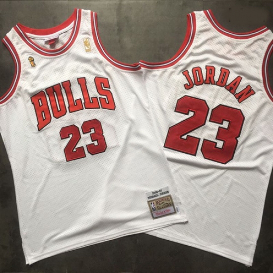 Bulls 23 Michael Jordan White Champions 1996 97 Hardwood Classics Mesh Jersey Bulls 23 Michael Jordan White Champions 1996 97 Hardwood Classics Mesh Jersey