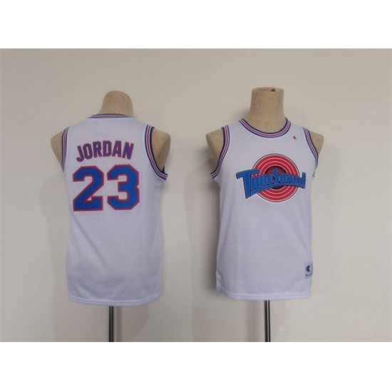 Bulls 23 Michael Jordan White Tune Squad Stitched Basketball Jersey Bulls 23 Michael Jordan White Tune Squad Stitched Basketball Jersey