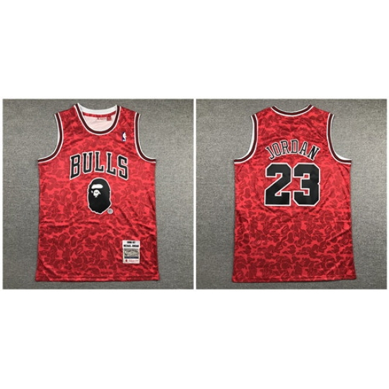Bulls Bape 23 Michael Jordan Red 1996 97 Hardwood Classics Jersey Bulls Bape 23 Michael Jordan Red 1996 97 Hardwood Classics Jersey