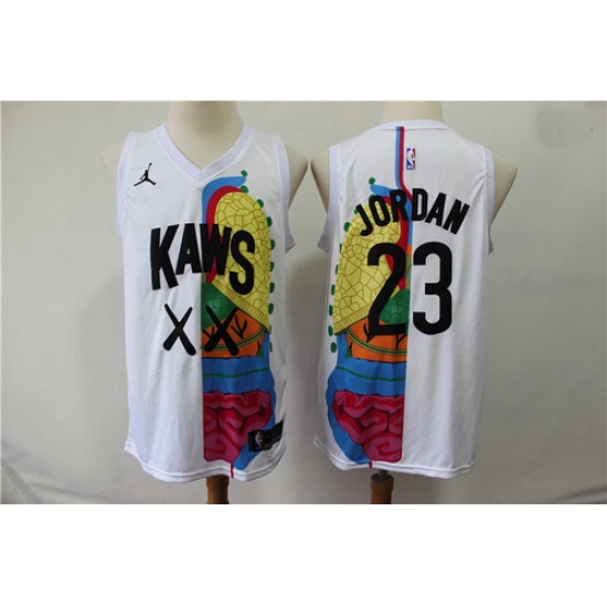 KAWS X Jordan 23 Michael Jordan White NBA Jersey KAWS X Jordan 23 Michael Jordan White NBA Jersey