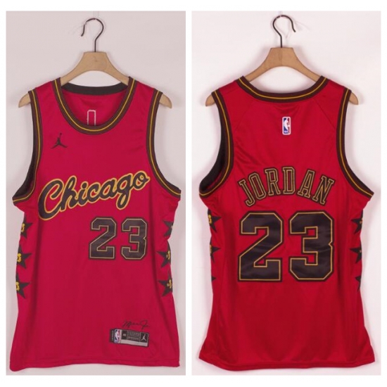 Men Bulls 23 Michael Jordan Red Commemorative Edition Jordan Brand Swingman Jersey Men Bulls 23 Michael Jordan Red Commemorative Edition Jordan Brand Swingman Jersey