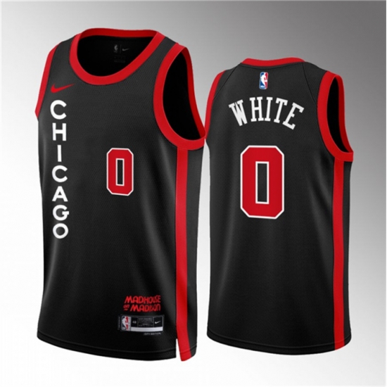 Men Chicago Bulls 0 Coby White Black 2023 24 City Edition Stitched Basketball Jersey Men Chicago Bulls 0 Coby White Black 2023 24 City Edition Stitched Basketball Jersey