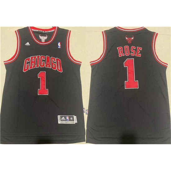 Men Chicago Bulls 1 Derrick Rose Black Stitched Basketball Jersey Men Chicago Bulls 1 Derrick Rose Black Stitched Basketball Jersey