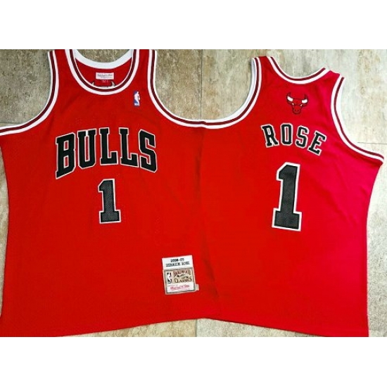 Men Chicago Bulls 1 Derrick Rose Red 2008 09 Hardwood Classics Jersey Men Chicago Bulls 1 Derrick Rose Red 2008 09 Hardwood Classics Jersey