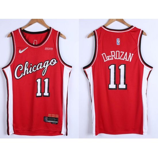 Men Chicago Bulls 11 DeMar DeRozan 75th Anniversary Red Edition Swingman Stitched Basketball Jersey Men Chicago Bulls 11 DeMar DeRozan 75th Anniversary Red Edition Swingman Stitched Basketball Jersey