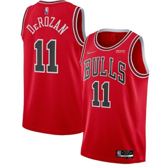 Men Chicago Bulls 11 DeMar DeRozan 75th Anniversary Red Swingman Stitched Basketball Jersey Men Chicago Bulls 11 DeMar DeRozan 75th Anniversary Red Swingman Stitched Basketball Jersey