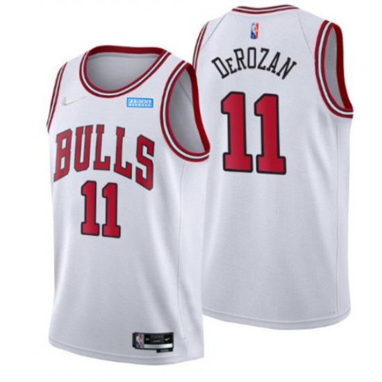 Men Chicago Bulls 11 DeMar DeRozan 75th Anniversary White Swingman Stitched Basketball Jersey Men Chicago Bulls 11 DeMar DeRozan 75th Anniversary White Swingman Stitched Basketball Jersey