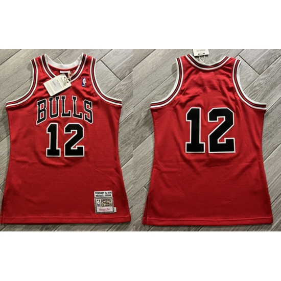 Men Chicago Bulls 12 Michael Jordan 1990 Red Mitchell 26 Ness Throwback Stitched Jersey Men Chicago Bulls 12 Michael Jordan 1990 Red Mitchell 26 Ness Throwback Stitched Jersey