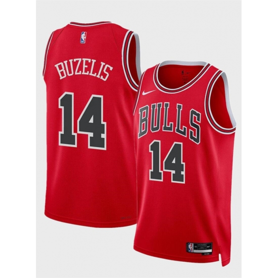 Men Chicago Bulls 14 Matas Buzelis Red 2024 Draft Icon Edition Stitched Basketball Jersey Men Chicago Bulls 14 Matas Buzelis Red 2024 Draft Icon Edition Stitched Basketball Jersey