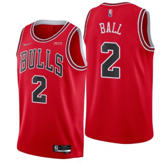 Men Chicago Bulls 2 Lonzo Ball 75th Anniversary Red Swingman Stitched Basketball Jersey Men Chicago Bulls 2 Lonzo Ball 75th Anniversary Red Swingman Stitched Basketball Jersey